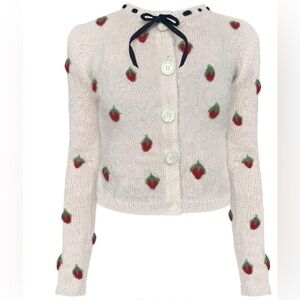 Lirika Matoshi Strawberry Knit Cream Sweater
